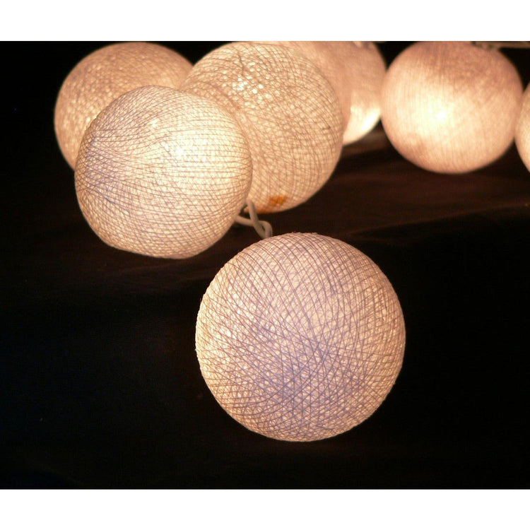 20 White 5cm Ball battery string LED - wedding party home event decoration - Magdasmall