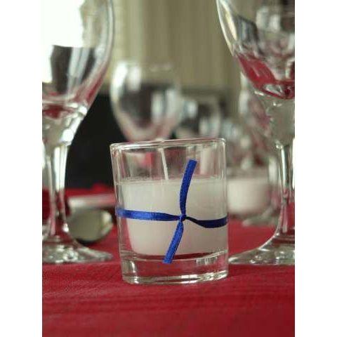 20 White Wax Clear Glass Holder Votive Candle - Wedding Event Centrepiece Table Decoration - Magdasmall