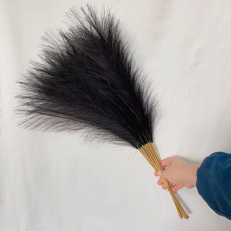 20 sticks Natural Black Pampas Grass Bouquet-21.65" Fluffy Dried Pampas for Home Decor and Events - Magdasmall