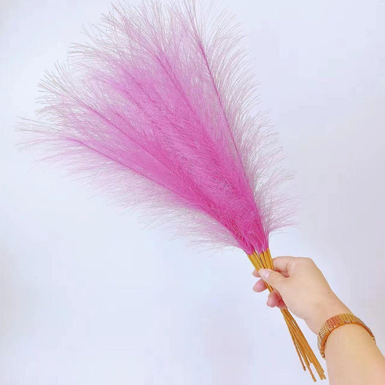 20 sticks Rose red Pampas Grass Bouquet-21.65" Fluffy Dried Pampas for Home Decor and Events - Magdasmall