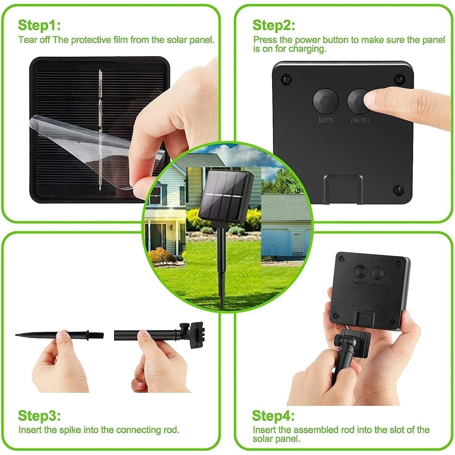20m 200 LED Solar Powered Outdoor Lights with 8 Lighting Modes and Waterproof for Home,Garden and Decoration - Magdasmall