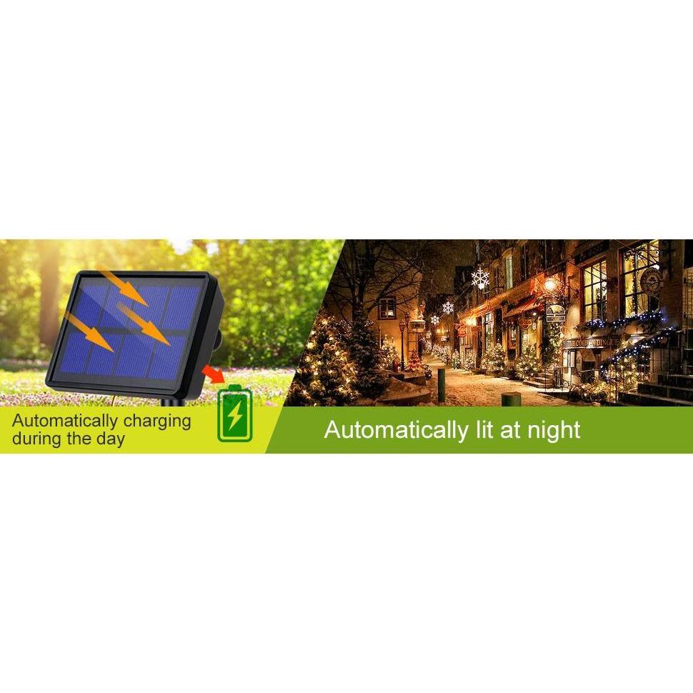 20m 200 LED Solar Powered Outdoor Lights with 8 Lighting Modes and Waterproof for Home,Garden and Decoration - Magdasmall