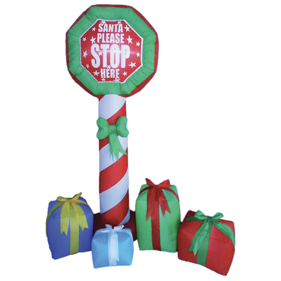 210cm Xmas Father Christmas Charm Santa Claus "Please Stop Here Sign" Décor - Magdasmall