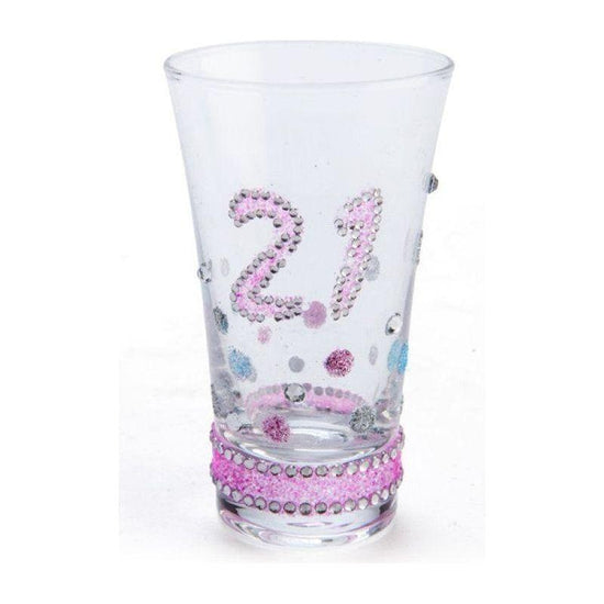 21st Birthday Sparkle Shot Glass - Magdasmall