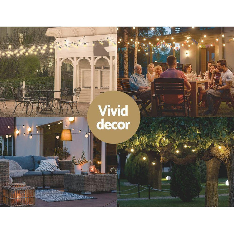 23m Festoon Lights Christmas Fairy String Lights Outdoor Party Garden Decor - Magdasmall