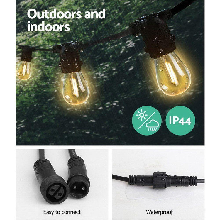 23m LED Festoon String Lights Christmas Decorations Wedding Party Outdoor Garden - Magdasmall