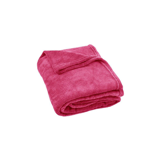 240GSM Urban Ultra Soft Coral Fleece Throw Rug 120 x 150cm Hot Pink - Magdasmall