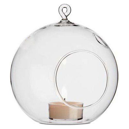 24 Bulk Buy of Hanging Clear Glass Ball Tealight Candle Holder  - 10cm Diameter / High - Wedding Globe Decoration Terrarium Succulent Plant Mini Garden Holder Decor Craft Gift - Magdasmall