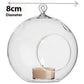 24 Bulk Buy of Hanging Clear Glass Ball Tealight Candle Holder  - 8cm Diameter / High - Wedding Globe Decoration Terrarium Succulent Plant Mini Garden Holder Decor Craft Gift - Magdasmall