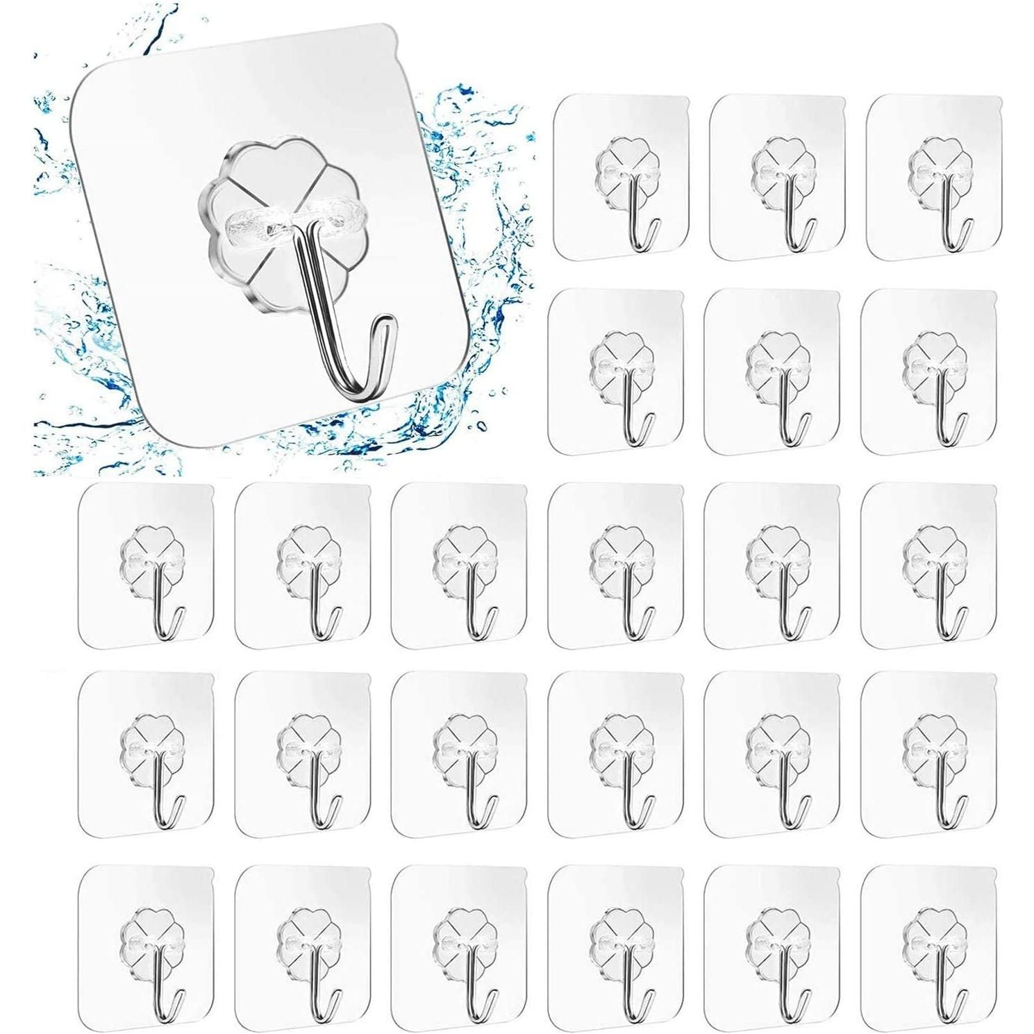 24 Packs Heavy Duty Adhesive Hooks Kitchen Wall Hooks - Magdasmall