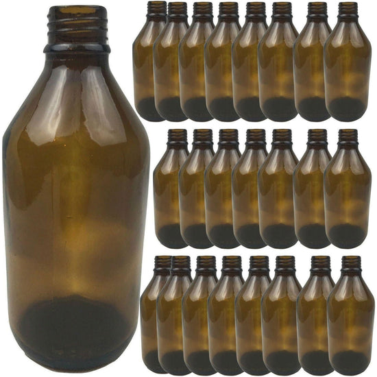 24x 600ml Amber Glass Bottle Cosmetic Essential Oil General Purpose Storage - Magdasmall