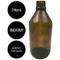 24x 600ml Amber Glass Bottle Cosmetic Essential Oil General Purpose Storage - Magdasmall