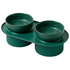 24x Ribbed Ceramic Double Pet Bowl 3pc Set - Emerald - Magdasmall