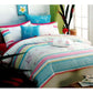 250TC Cotton Palila Yarn Dyed Aqua Quilt Cover Set Queen - Magdasmall