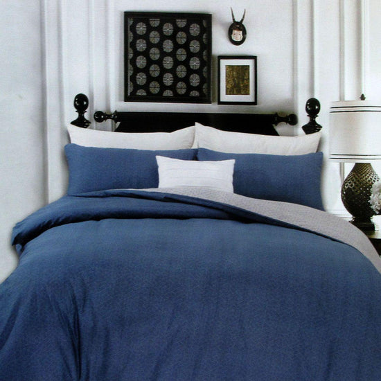 250TC Halifax Cotton Reversible Quilt Cover Set Queen - Magdasmall