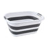 26L Collapsible Laundry Basket Washing Clothes w/Handles Bin Foldable - Grey/White - Magdasmall