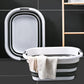 26L Collapsible Laundry Basket Washing Clothes w/Handles Bin Foldable - Grey/White - Magdasmall
