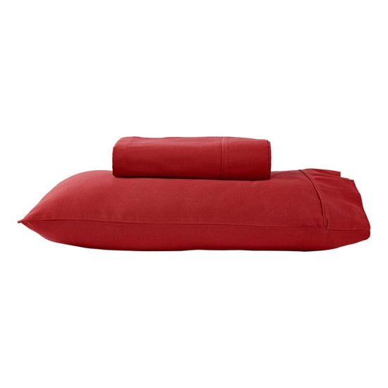 280TC 50% Polyester 50% Cotton Sheet Set Single Red - Magdasmall