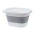 28L Foldable Laundry Washing Basket with Handle Collapsible - Grey/White - Magdasmall
