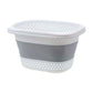 28L Foldable Laundry Washing Basket with Handle Collapsible - Grey/White - Magdasmall