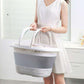 28L Foldable Laundry Washing Basket with Handle Collapsible - Grey/White - Magdasmall