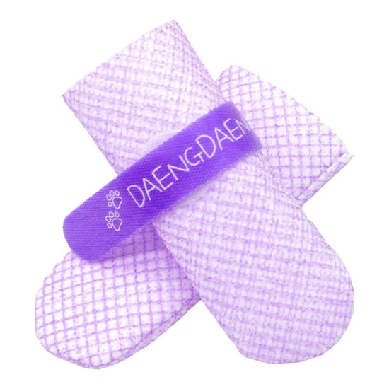 28pc X Dog Shoes Waterproof Disposable Boots Anti-Slip Pet Socks L VIOLET - Magdasmall