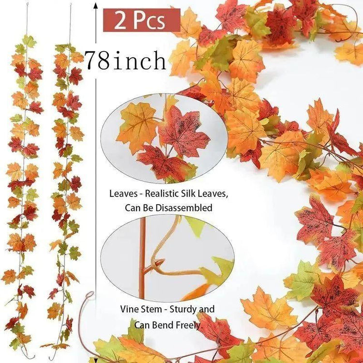 2M Artificial Fall Maple Leaf Garland - Magdasmall