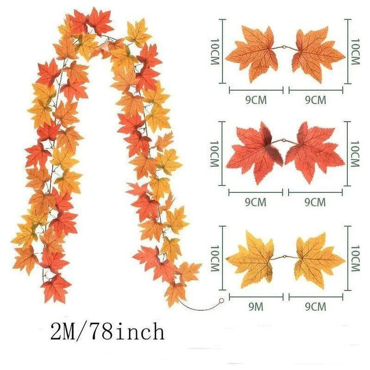 2M Artificial Fall Maple Leaf Garland - Magdasmall