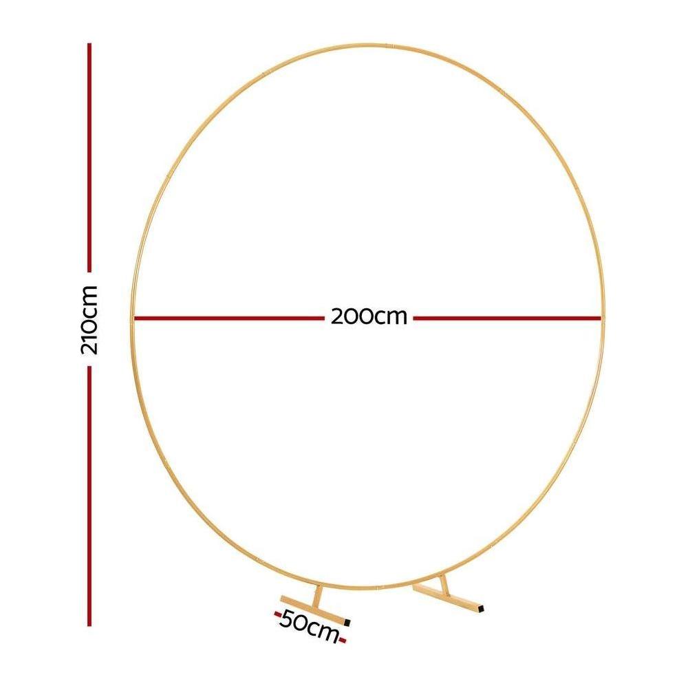 2M Round Backdrop Stand Wedding Background Decoration Party Flower Balloon Display - Magdasmall