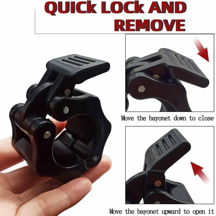 2Pcs 1in / 25mm Dumbbell Clamps Barbell Clamps Collars Clips Bar Plates Collar Clips Black - Magdasmall