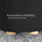 2X Fabric Ottoman Round Wooden Leg Foot Stool - BLACK - Magdasmall