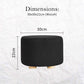 2X Fabric Ottoman Round Wooden Leg Foot Stool - BLACK - Magdasmall