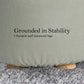 2X Fabric Ottoman Round Wooden Leg Foot Stool - GREY - Magdasmall