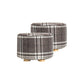 2X Fabric Ottoman Round Wooden Leg Foot Stool - LATTICE - Magdasmall