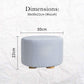 2X Fabric Ottoman Round Wooden Leg Foot Stool - LIGHT BLUE - Magdasmall