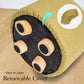2X Fabric Ottoman Round Wooden Leg Foot Stool - Mustard Yellow - Magdasmall
