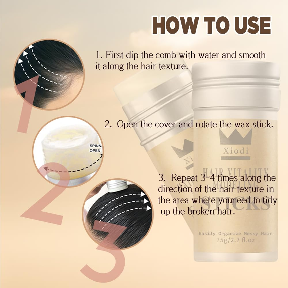 2X Hair Edge Control Hair Wax Stick | 75g Each | Natural Styling for Relaxed & Natural Hair - Magdasmall