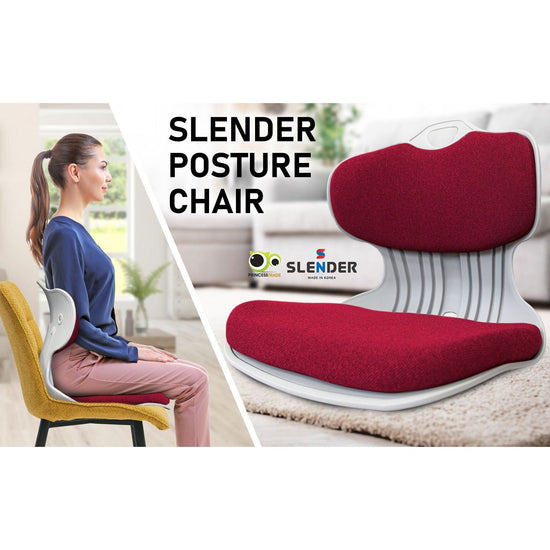 2X Slender Chair Posture Correction Seat Floor Lounge Padded Stackable RED - Magdasmall