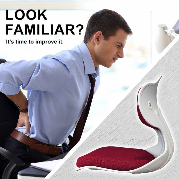 2X Slender Chair Posture Correction Seat Floor Lounge Padded Stackable RED - Magdasmall
