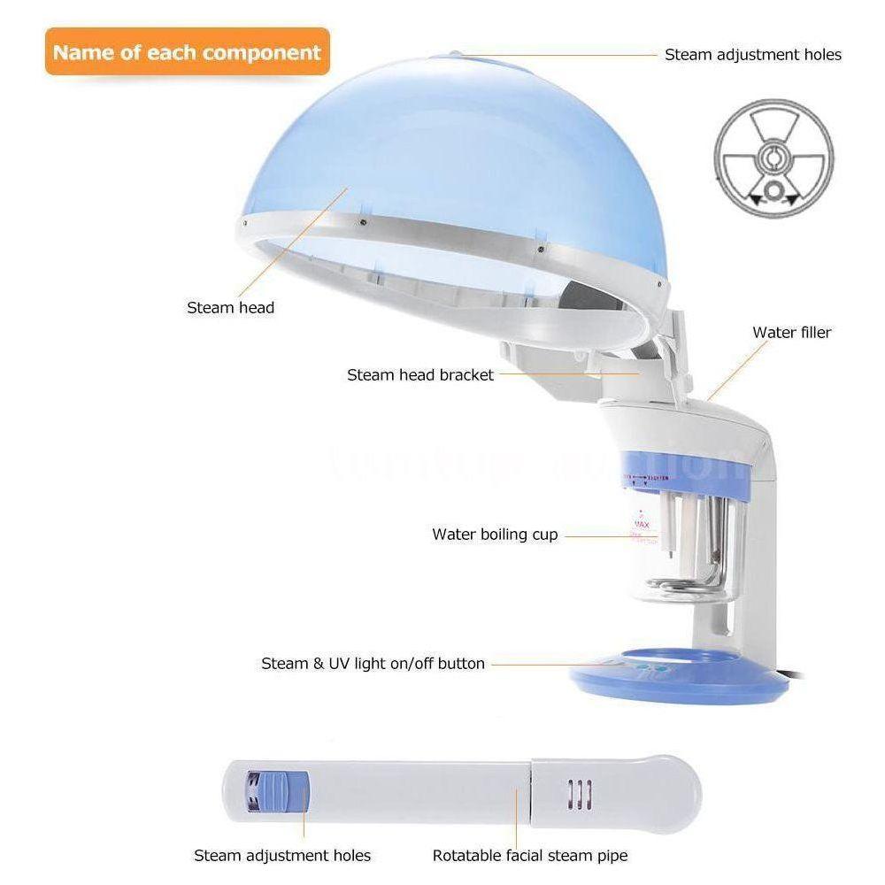 2 In 1 Facial and Hair Steamer Face Skin Portable Table Top Steam Ozone Machine - Magdasmall