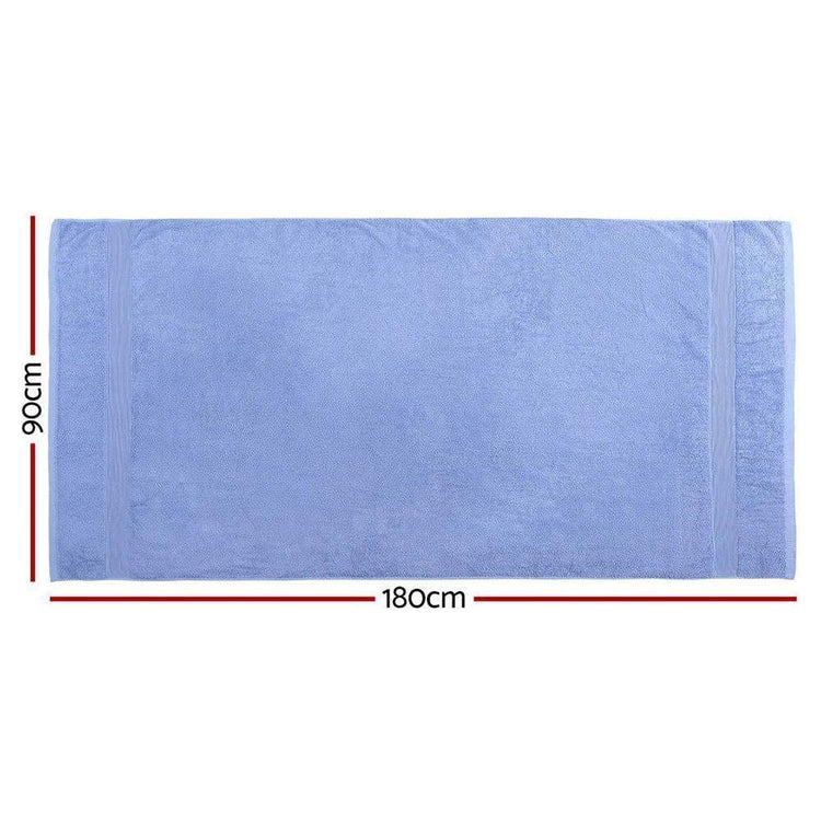 2 Pack Bath Sheets Set Cotton Extra Large Towel Blue - Magdasmall