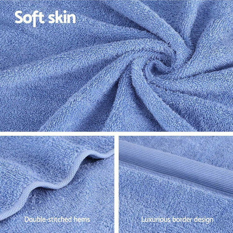 2 Pack Bath Sheets Set Cotton Extra Large Towel Blue - Magdasmall