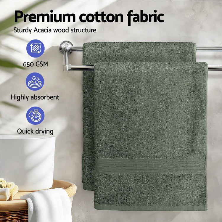 2 Pack Bath Sheets Set Cotton Extra Large Towel Green - Magdasmall