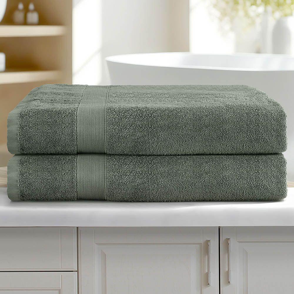 2 Pack Bath Sheets Set Cotton Extra Large Towel Green - Magdasmall