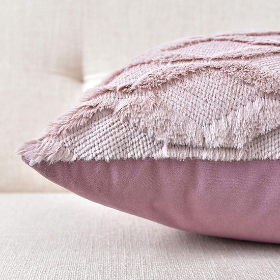 2 Pack Decorative Boho Throw Pillow Covers 45 x 45 cm (Pink) - Magdasmall