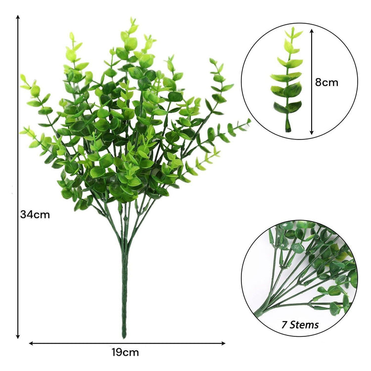 2 Pack Fake Plants Faux Artificial Eucalyptus Plants Home Garden Window Office Wedding Decoration - Magdasmall
