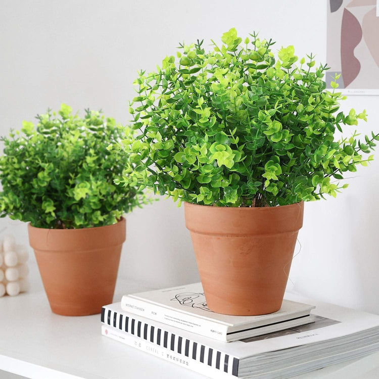 2 Pack Fake Plants Faux Artificial Eucalyptus Plants Home Garden Window Office Wedding Decoration - Magdasmall