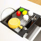 2 Pack Large Stainless Steel Roll Up Dish Drying Rack with Utensil Holder for Home Kitchen - Magdasmall