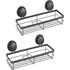 2 Pack Rectangular Corner Shower Caddy Shelf Basket Rack with Premium Vacuum Suction Cup No-Drilling for Bathroom and Kitchen - Magdasmall
