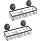 2 Pack Rectangular Corner Shower Caddy Shelf Basket Rack with Premium Vacuum Suction Cup No-Drilling for Bathroom and Kitchen - Magdasmall